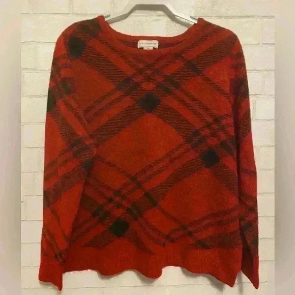Liz Claiborne Sweaters - Liz Claiborne  Sweater Acrylic Wool Blend Plaid Red Black Size  XXLarge